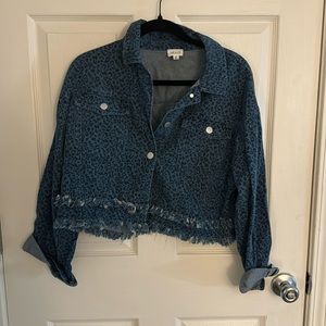 Blue cheetah Jean jacket